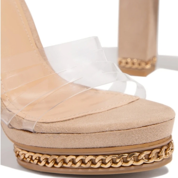 Platform Clear Strappy Heels - Picture 3 of 5